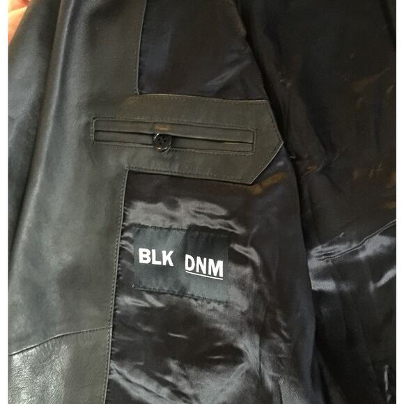 NWT BLK DNM NYC Mens BLACK genuine LEATHER JACKET Size Large goth grunge - Picture 6 of 7